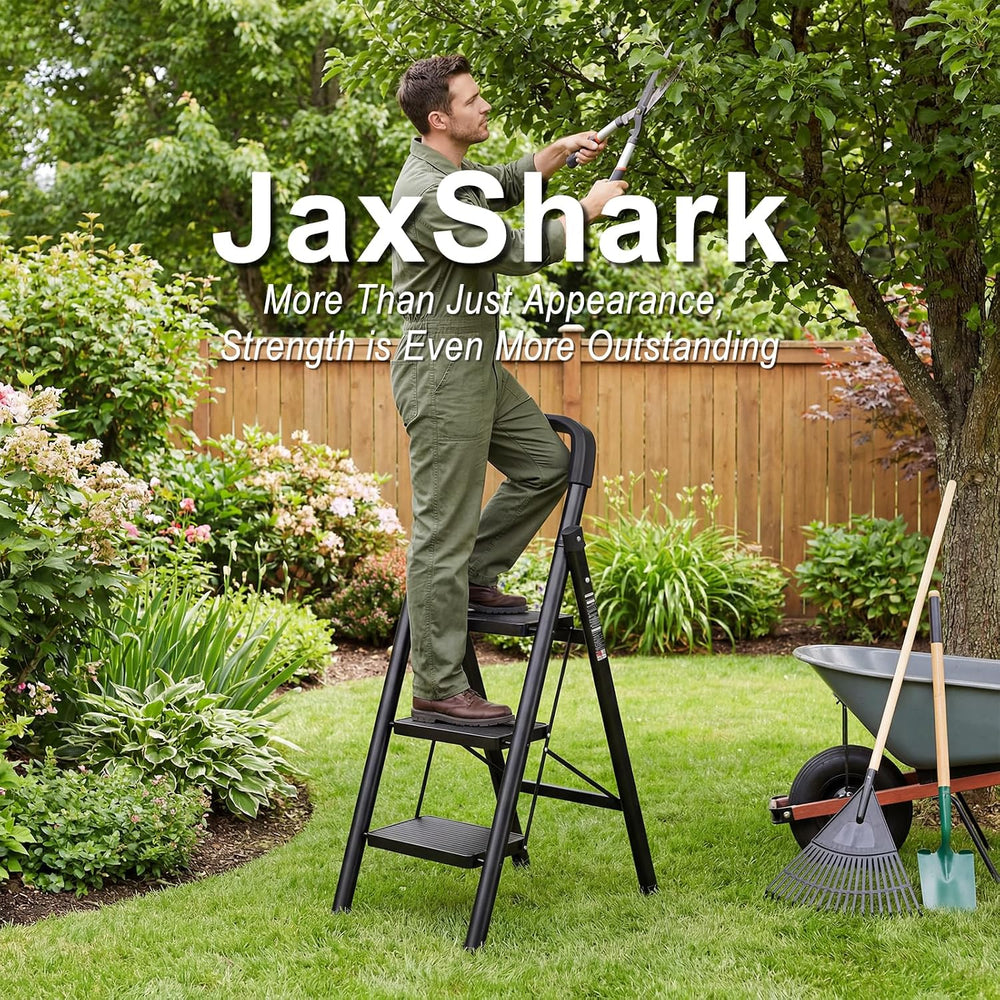 3 Step Ladder Folding Step Stool with Handrail