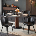 Susalt Upholstered Faux Leather Dining Chairs Set of 4, Black