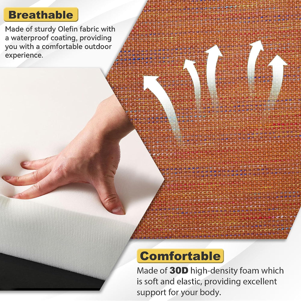 Deep Seat Patio Cushions Set 24 x 22 Inch, Olefin Fabric, Patio Furniture Cus...