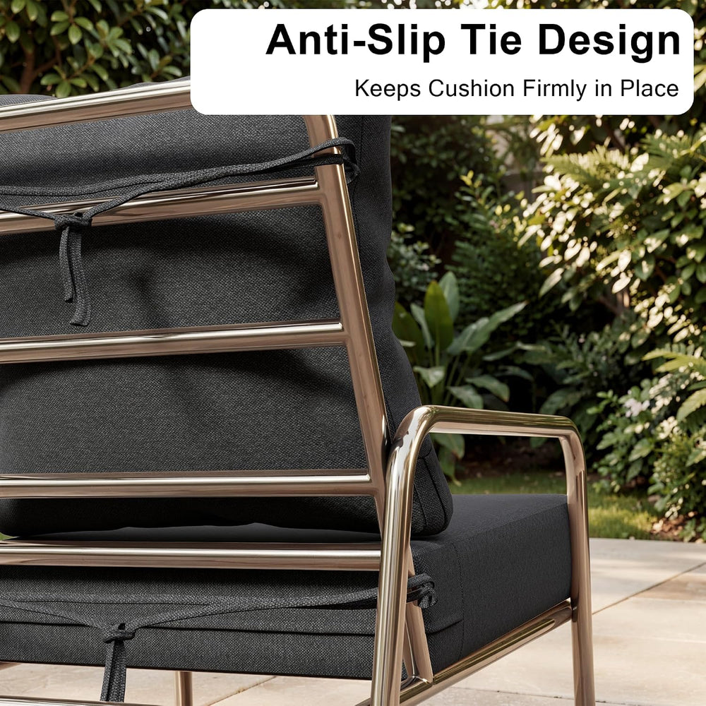 Outdoor Deep Seat Chair Cushions Set of 2, 22x24x6 Inch