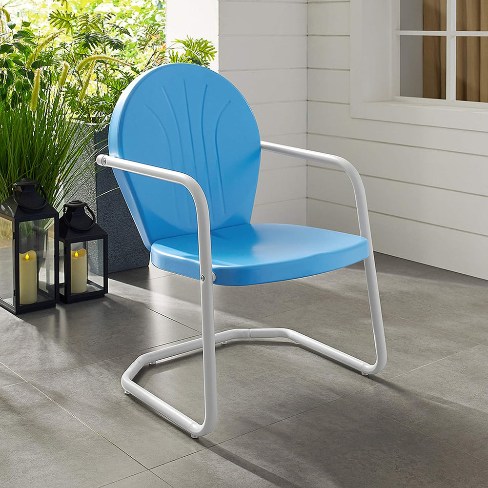 Crosley Furniture Griffith Outdoor Chair, Retro Metal Patio Chairs for Dining...