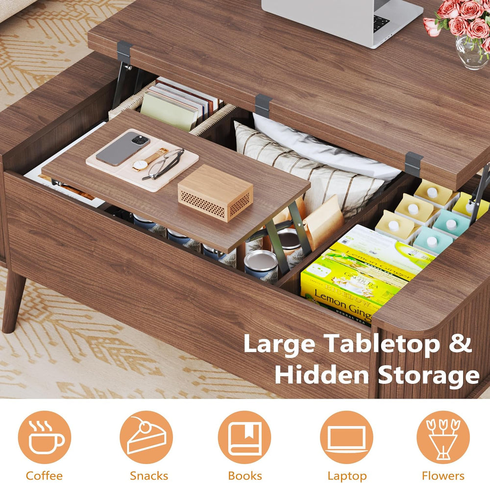 HUAHUU Lift Top Coffee Table with Storage, 40" Square Coffee Table with ...