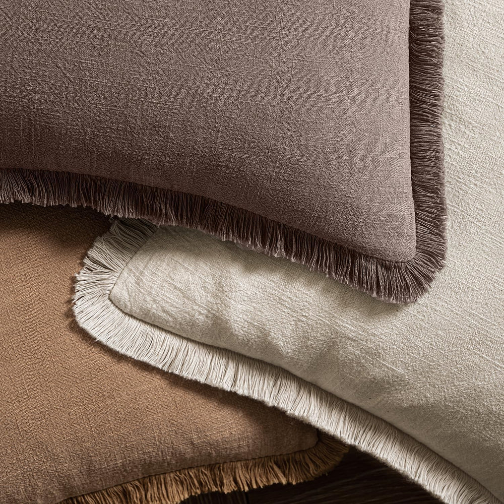 MIULEE Linen Fringe Decorative Fall Throw Pillow Covers Malt Ball 20x20