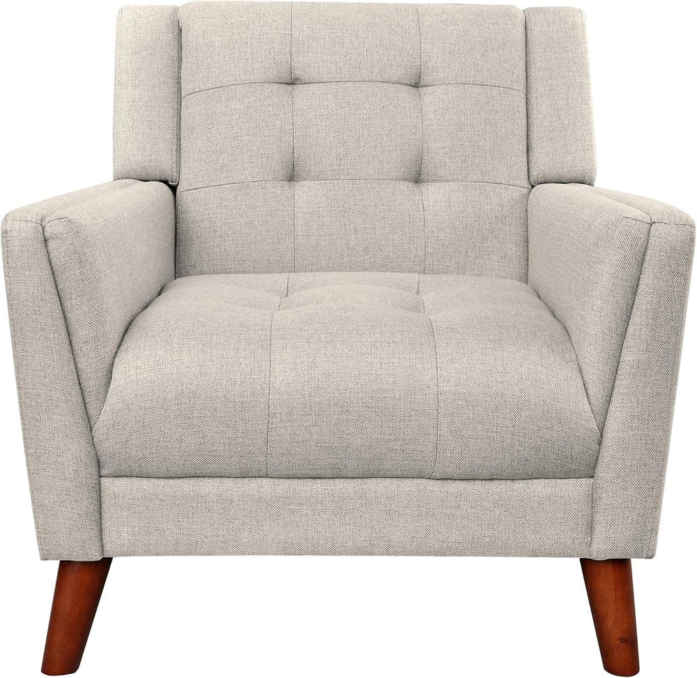 Christopher Knight Home Evelyn Mid Century Modern Fabric Arm Chair, Beige &am...