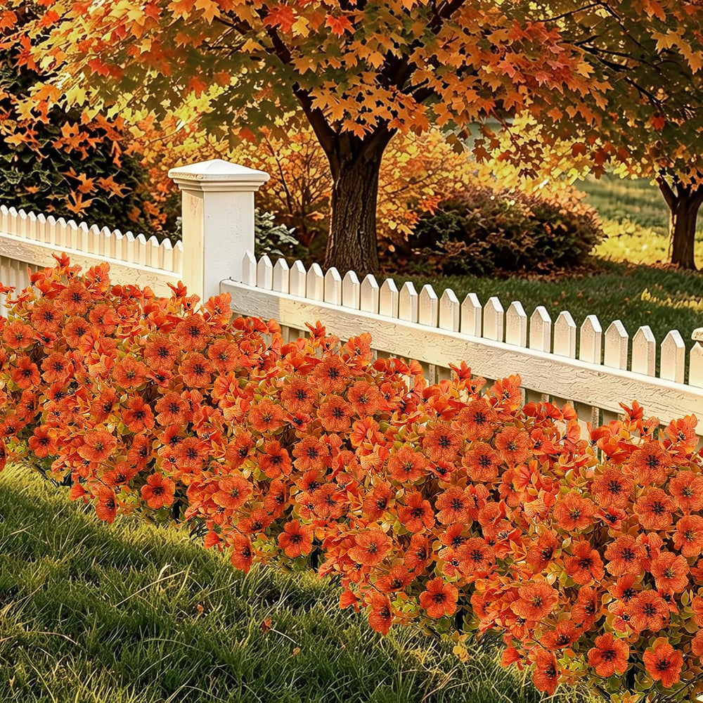 2 Pcs Fall Artificial Silk Flowers with Ground Stake for Outdoor