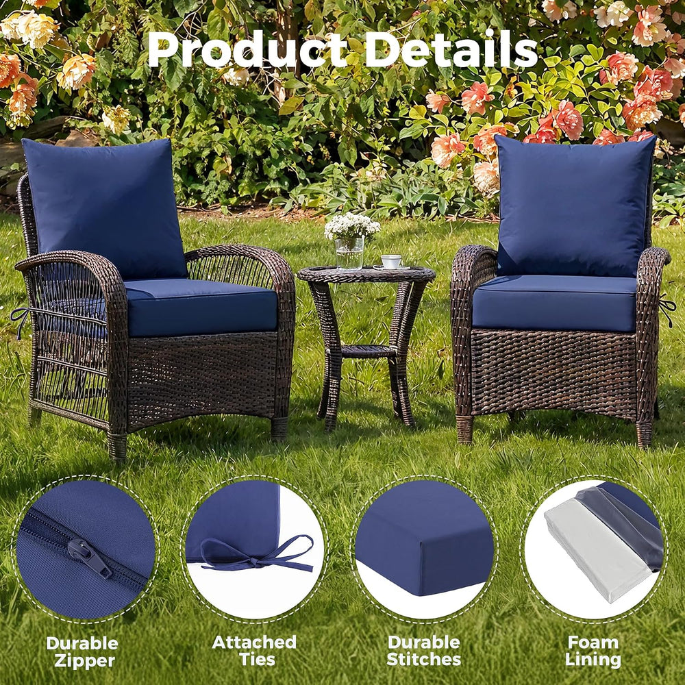 Deep Seat Patio Cushions Set of 4, 24x24x5.75 Inch, Waterproof Outdoor Chair ...