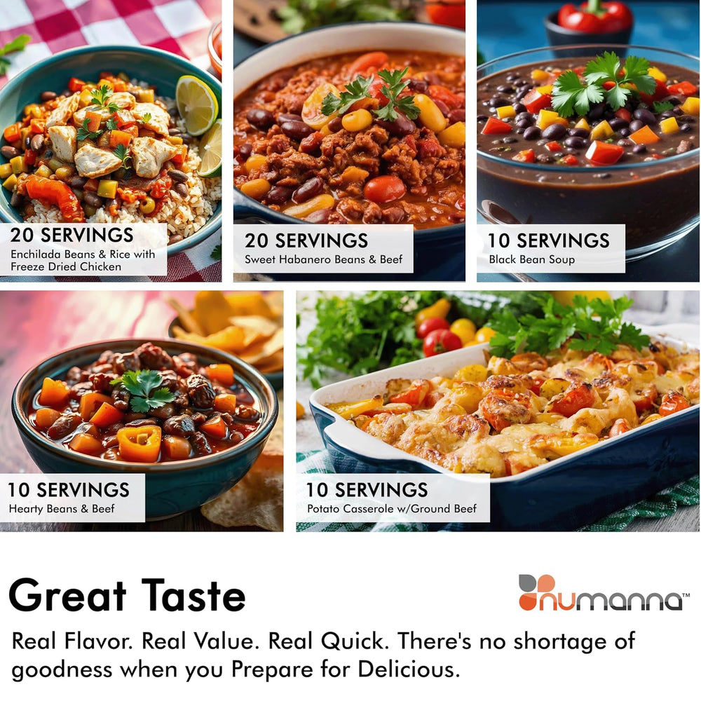 Numanna Family Pack with Meat Bucket 146 Servings | 1-Month Emergency Protein...