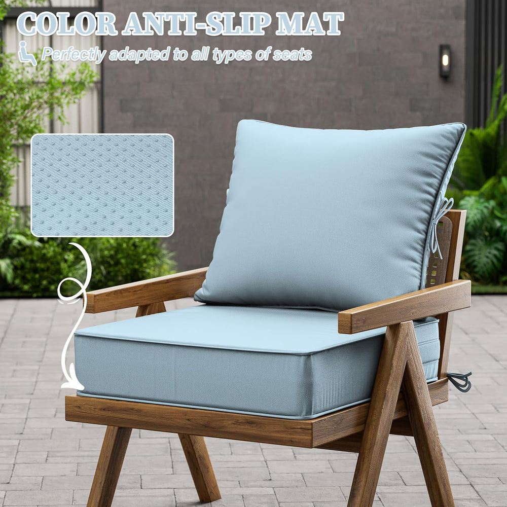 Outdoor Seat Cushions 22×22, Waterproof, for Patio Sofa Chairs, Sky Blue