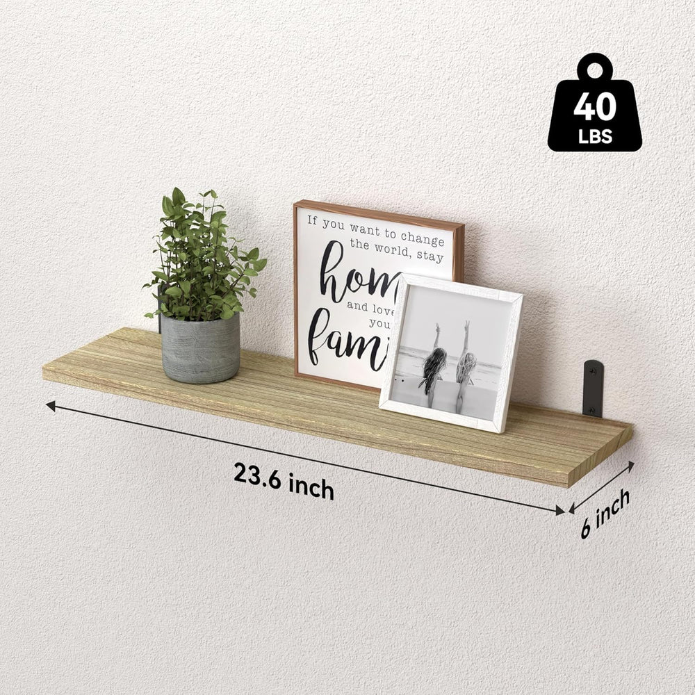 WOPITUES 24'' Long Floating Shelves for Wall Decor & Storage, Rus...