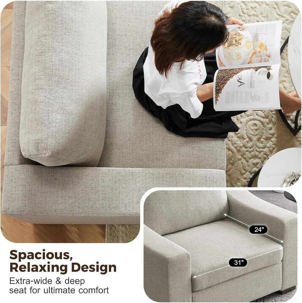 ABCASA 47" W Oversized Accent Chair, Comfy Upholstered Sofa Chair with L...
