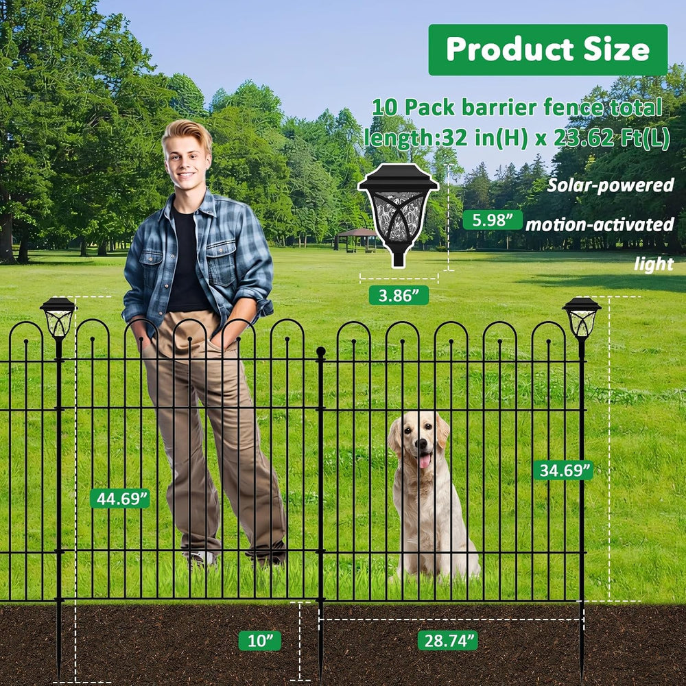 Garden Fence Animal Barrier, 10 Panels No Dig Dog Fence Outdoor