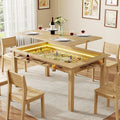 Board Game Table with Led Lights,63" Dining/Gaming Table, Oak