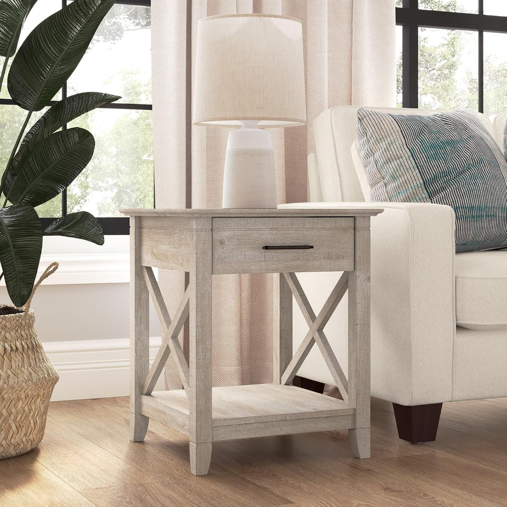 Bush Home End Table with Drawer, Nightstand with Storage, Living Room and Bed...