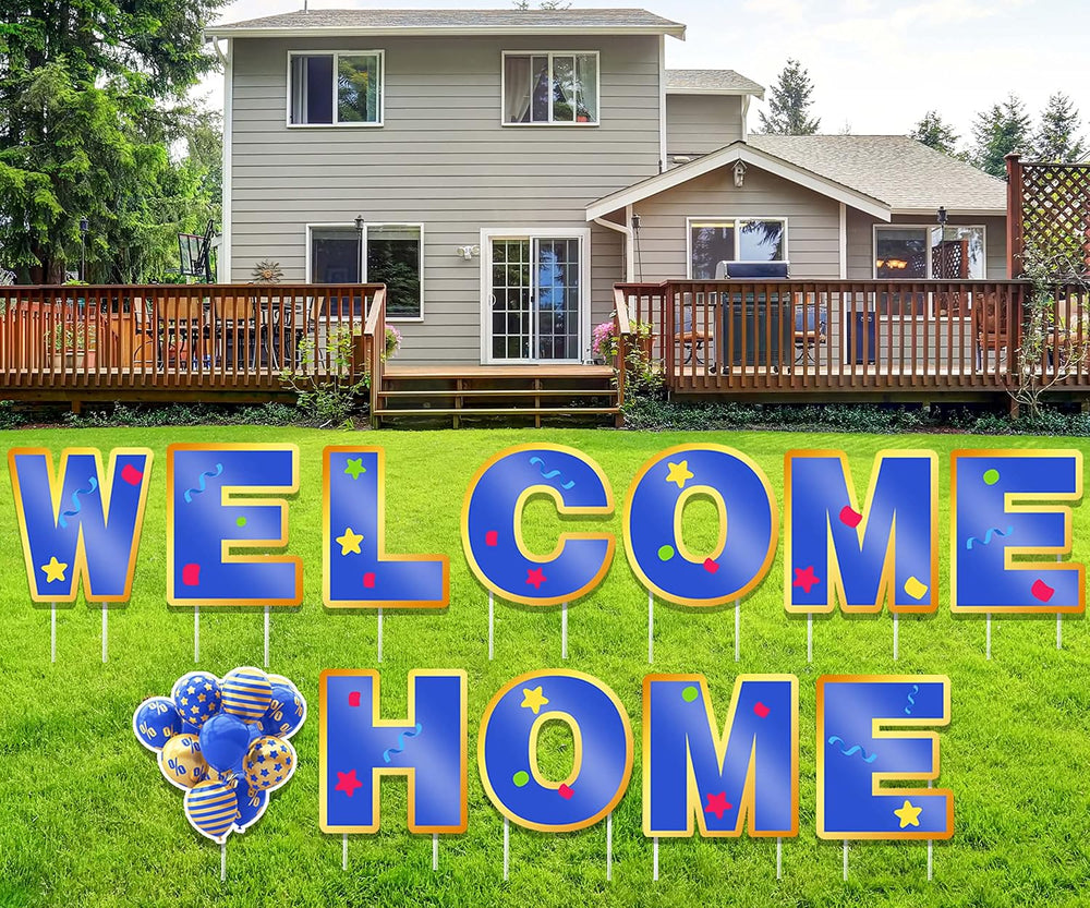 RIIFRILY Welcome Home Yard Sign with Stakes-Set of 12