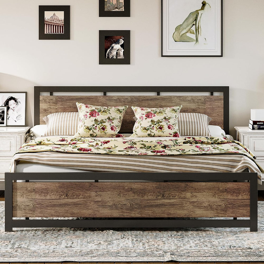 LIKIMIO King Size Bed Frame with Headboard and Footboard