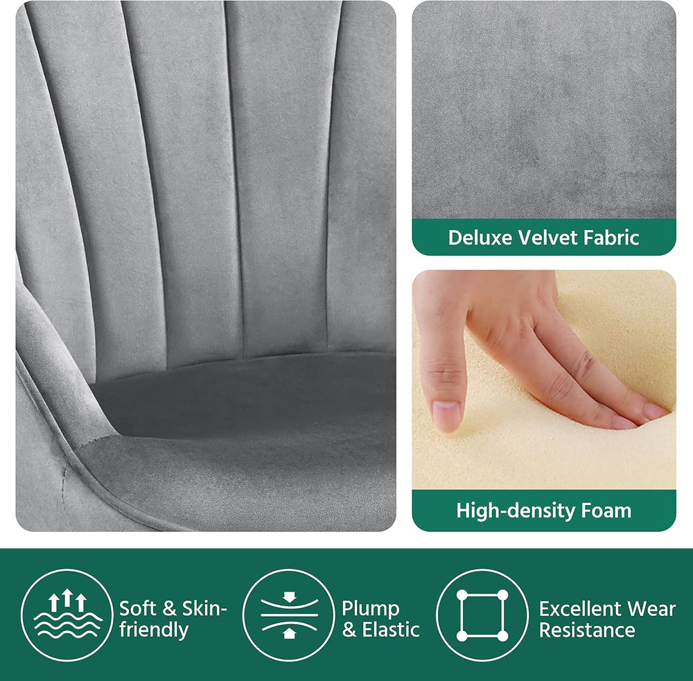 Yaheetech Accent Chairs Set of 2, Upholstered Armchair, Light Gray