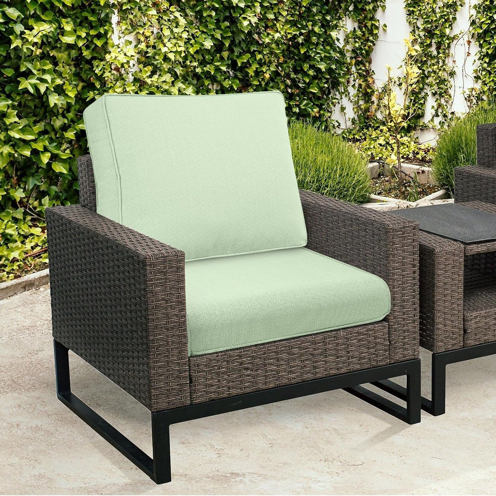 Outdoor Deep Seat Cushion Set 22x24 Inch, Water-Repellent & Fade-Resistan...