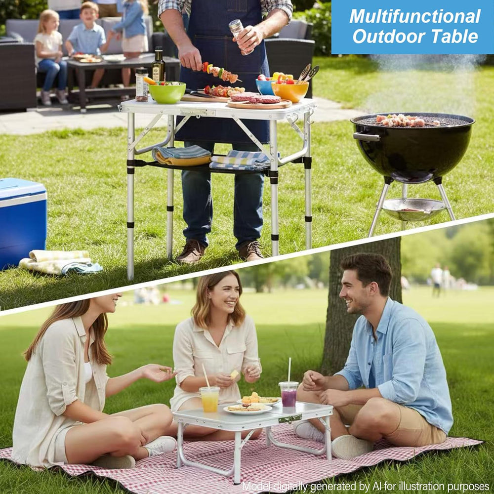 YUFIFAIRY Small Folding Table Portable, 24" L x16 W Foldable Camp Table