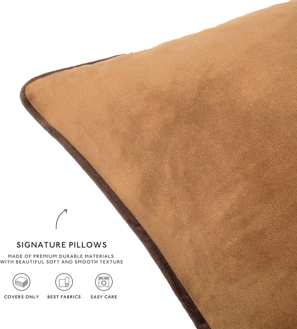 MONDAY MOOSE Decorative Throw Pillow Covers Cushion Cases, Set of 4 Soft Velv...