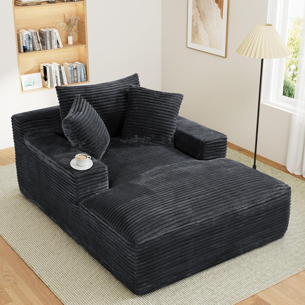 68.5" Oversized Chaise Lounge Chair Indoor for Living Room,Dark Grey