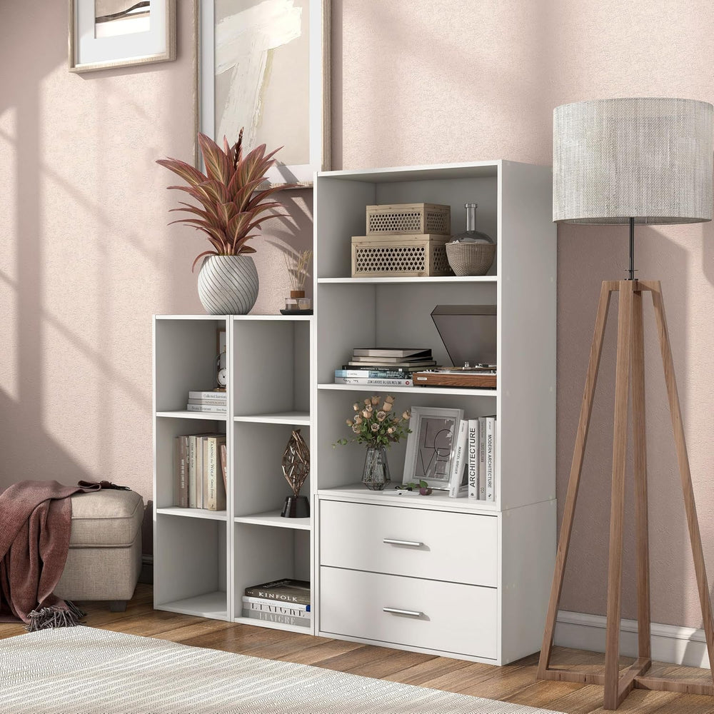 Homes: Inside + Out Apexa 3-Cube Storage Organizer Shelves, Stackable Wood Bo...