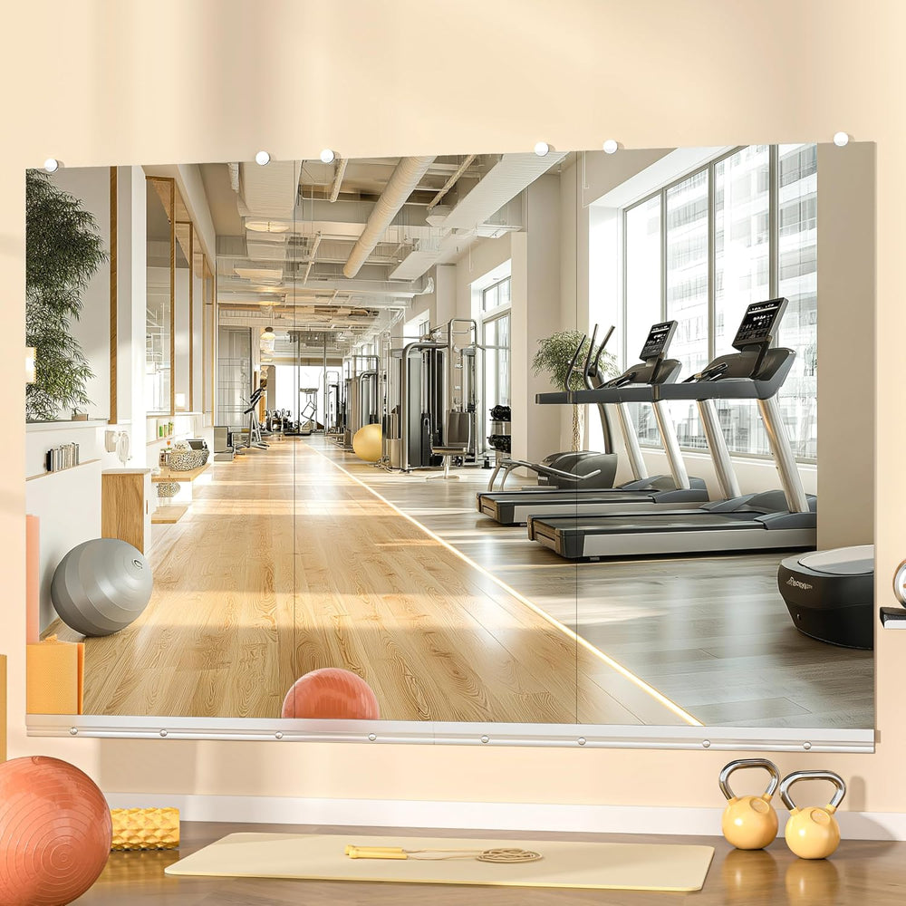 Hasipu Home Gym Mirror, 48"x24" Each, 3-Pack Frameless Wall Mounted...