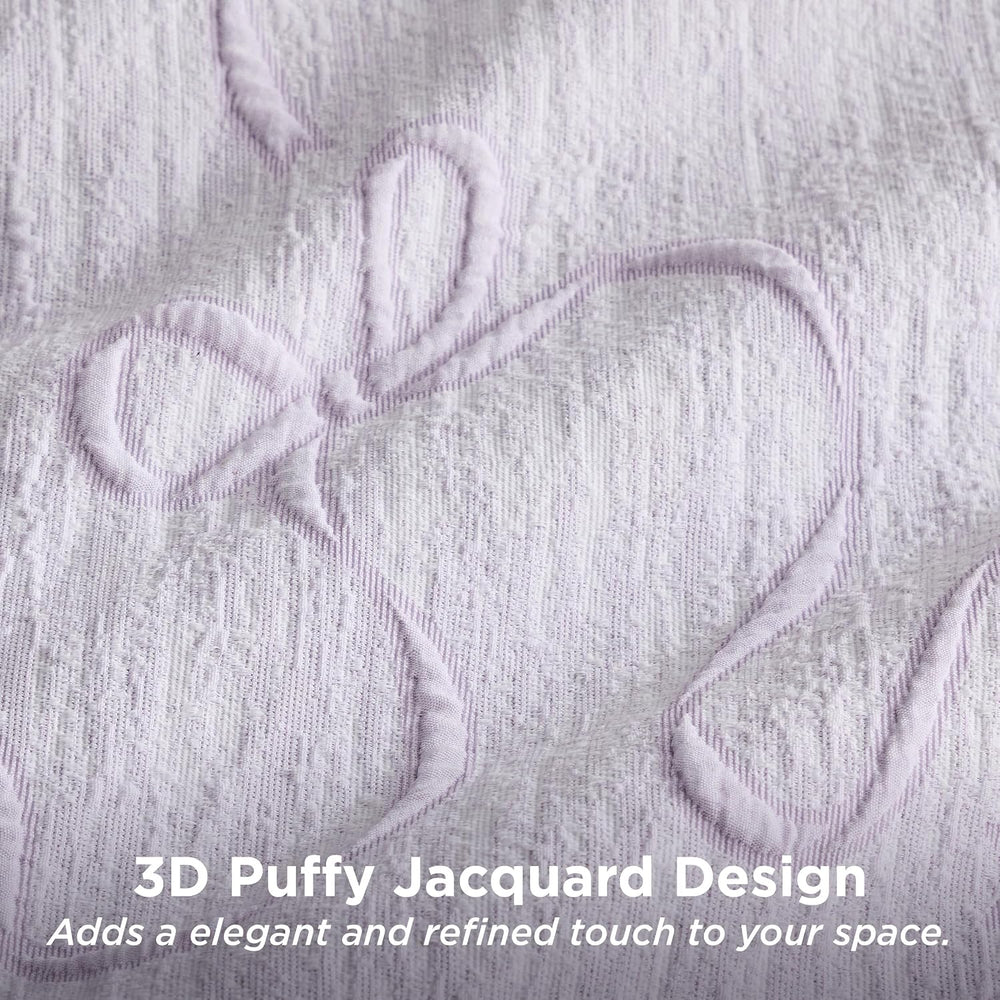 Bedsure Lavender Comforter Set Cute Bow Bedding Set Queen 3 Pieces