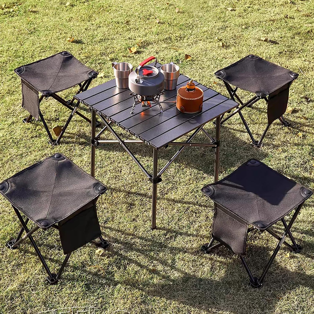 2 Pairs Camping Stool, 13 InchLightweight Folding Camping Chair, Lightweight ...