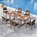 Sophia & William Outdoor Dining Set for 6, Expandable Acacia Wood Table