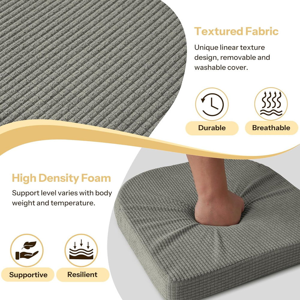 Dining Chair Cushions Set of 4, 16"X16"X2", D-Shape, Light Grey