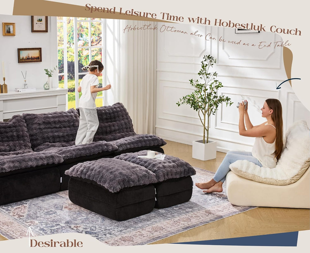 Hobestluk Small Couch Sofa Chaise Lounge Chair Recliner Chair with Footrest