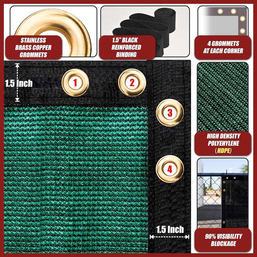 Amgo 6' x 24' Fence Privacy Screen, Heavy Duty Mesh Outdoor & Bac...