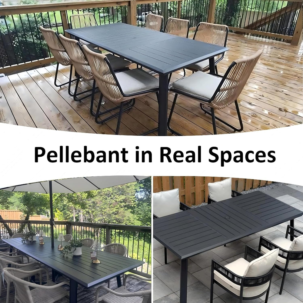Pellebant Aluminum Outdoor Dining Table for 12 Person