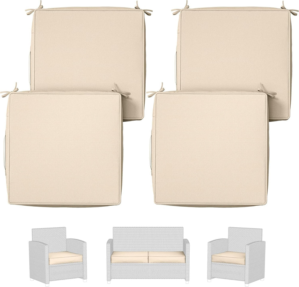 4 Set Outdoor Chair Cushions 22 X 22 X 4 Inches Patio Furniture Cushions Wate...