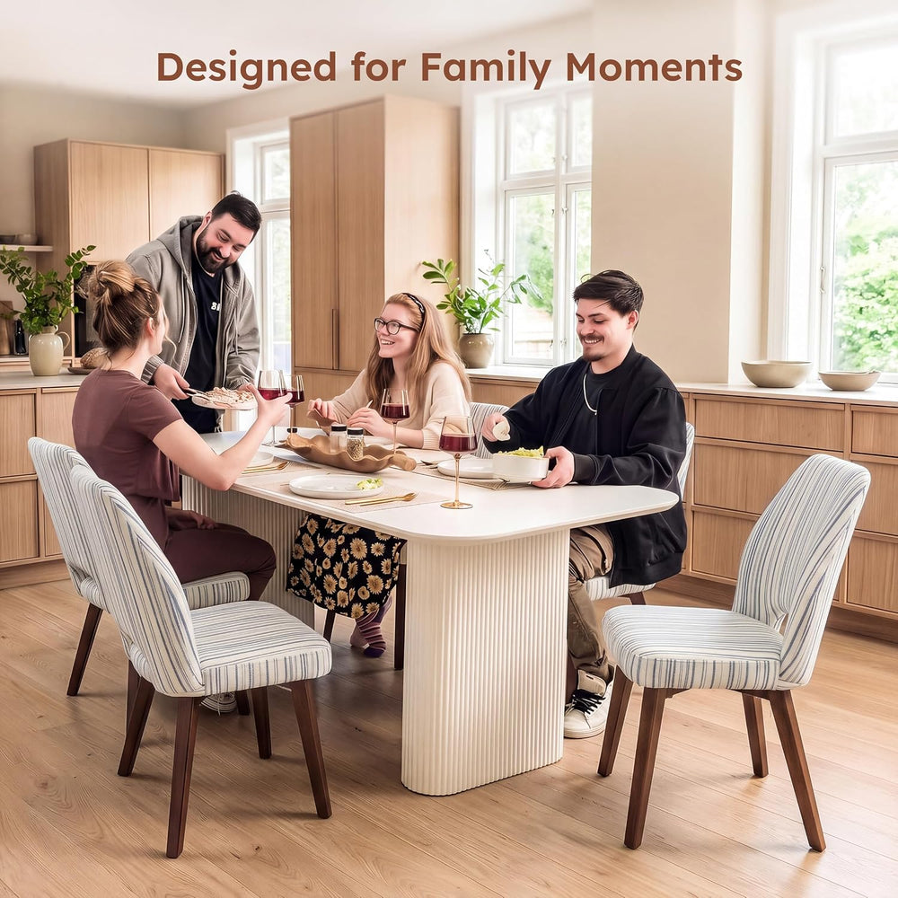Dining Chairs Set of 4, Upholstered Kitchen Chairs, Striped