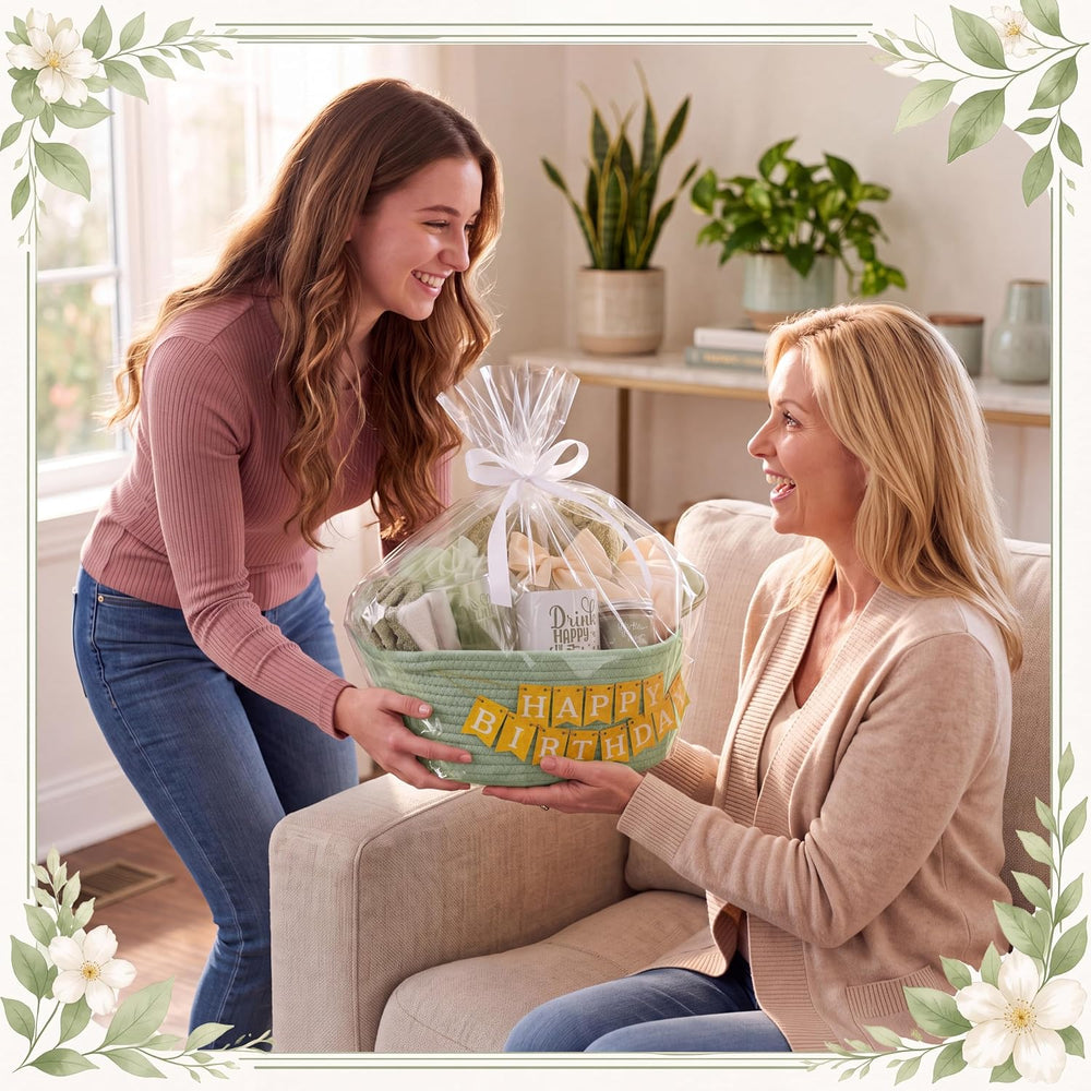 Zopeal Gift Basket Set for Women Birthday Relaxing Spa Care,Green