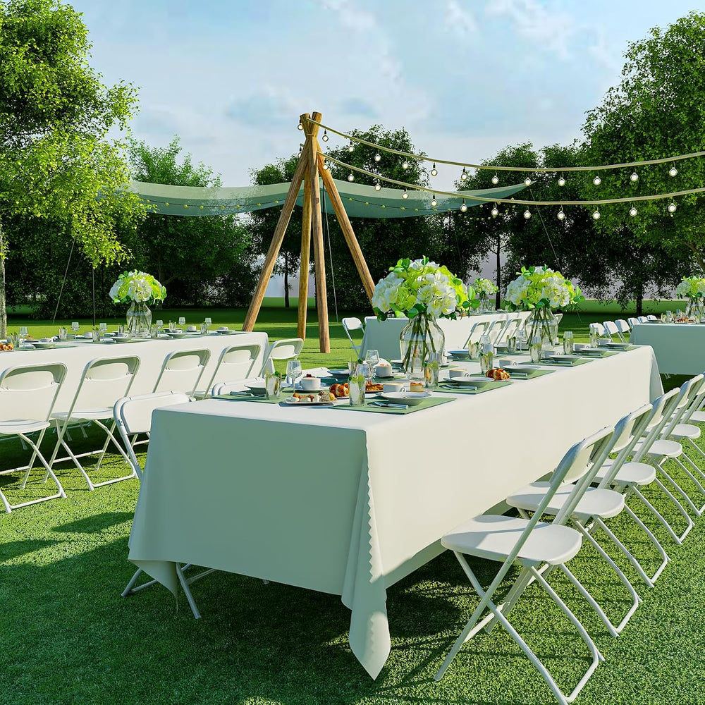 2 Pack White Folding Chairs for Wedding Party School, 350lbs