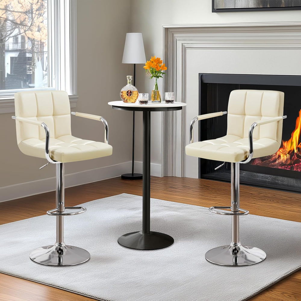 Topeakmart 2PCS Swivel Chairs Adjustable Bar Stools Kitchen Chairs with Large...