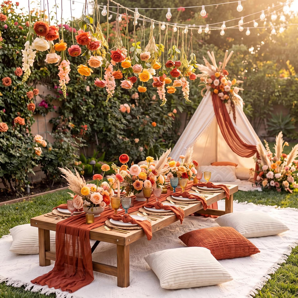 14 Pack Extra Large Terracotta Picnic Blanket Kit 91x71'' Outdoor Fal...