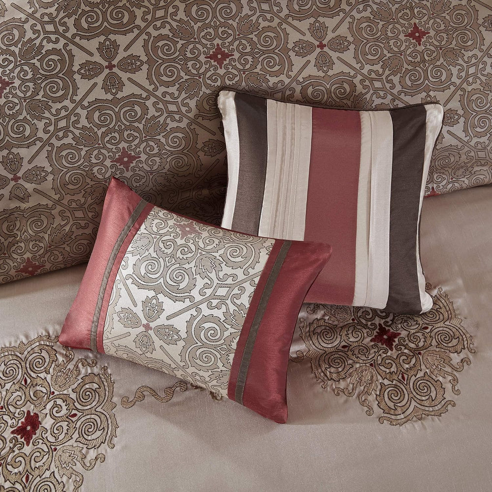 Madison Park Essentials King Comforter Set, 24 Piece Room in a Bag Red