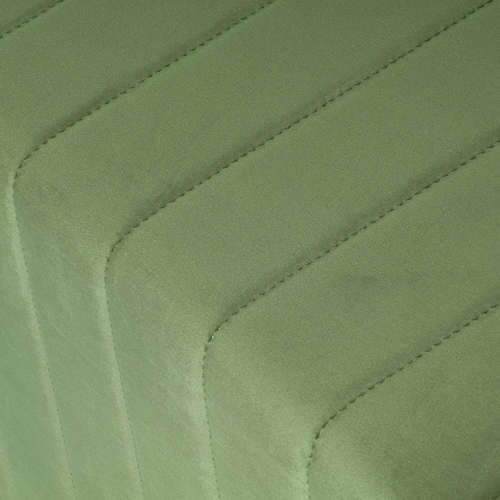 Spatial Order 19" Modern Channel Tufted Velvet Ottoman - Green