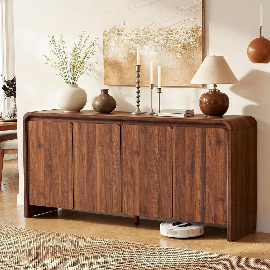 63" Sideboard Buffet Cabinet with Storage, Accent Cabinet with 4 Doors