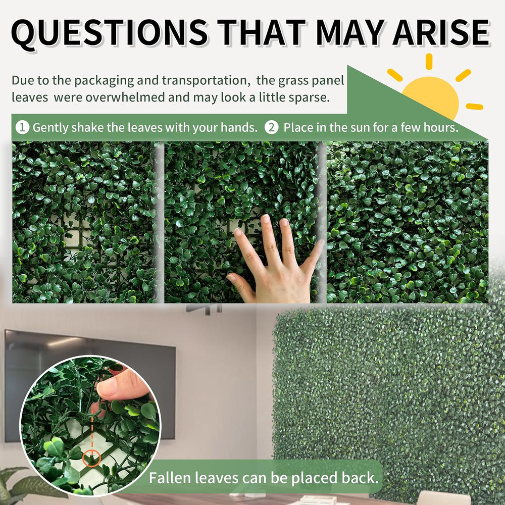 Naaquqrtl Artificial Boxwood Grass Wall Roll, 40"x120" 1P (33.4 sqft)