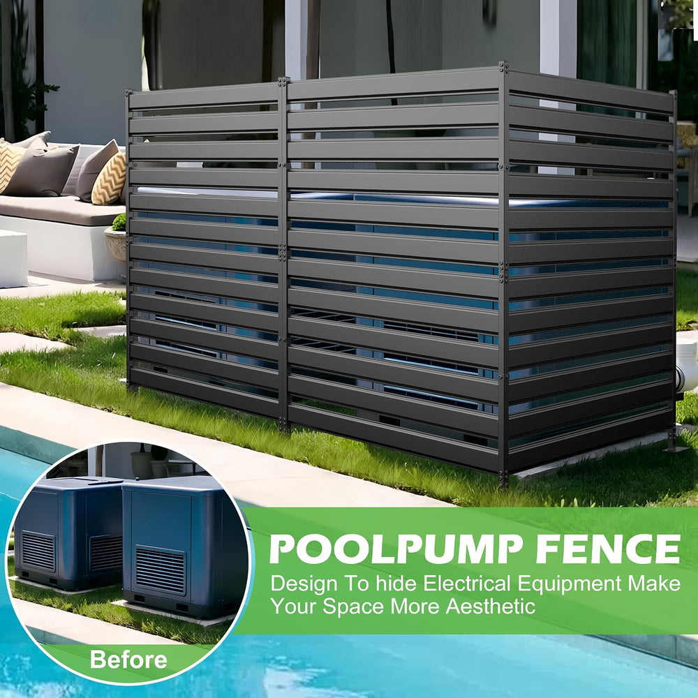 Metal Privacy Screen Outdoor, 1-Panel No-Dig Privacy Fence 38 in W x 48 in H ...