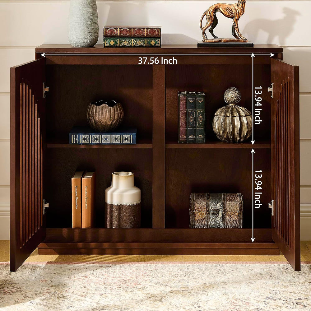LKTART 39" Walnut Narrow Sideboard Buffet Storage Cabinet for Entryway