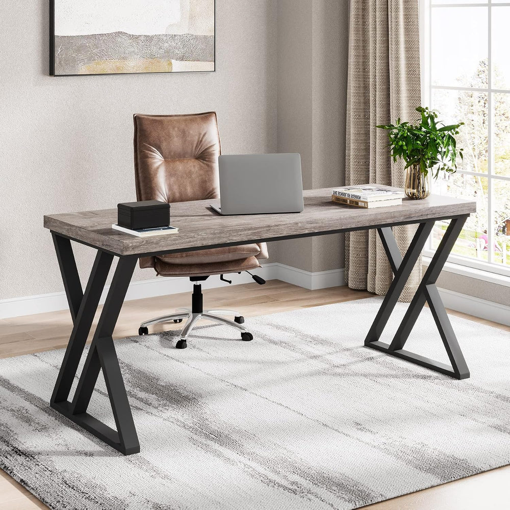 Tribesigns Writing Computer Desk, 55 inch Heavy Duty Study Desk with Z-Shaped...