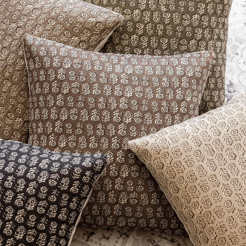 Foindtower Decorative Floral Print Throw Pillow Covers 22×22 Inch,Brown