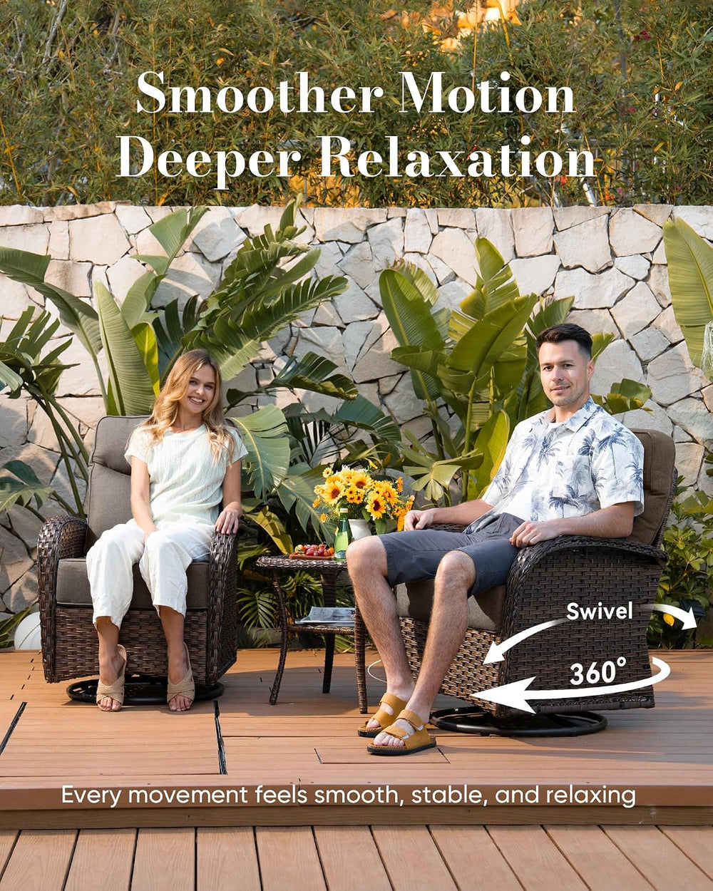 Belord Upgraded 6“ Cushion Luxury 5 Pieces Patio Furniture Set - All Weather ...