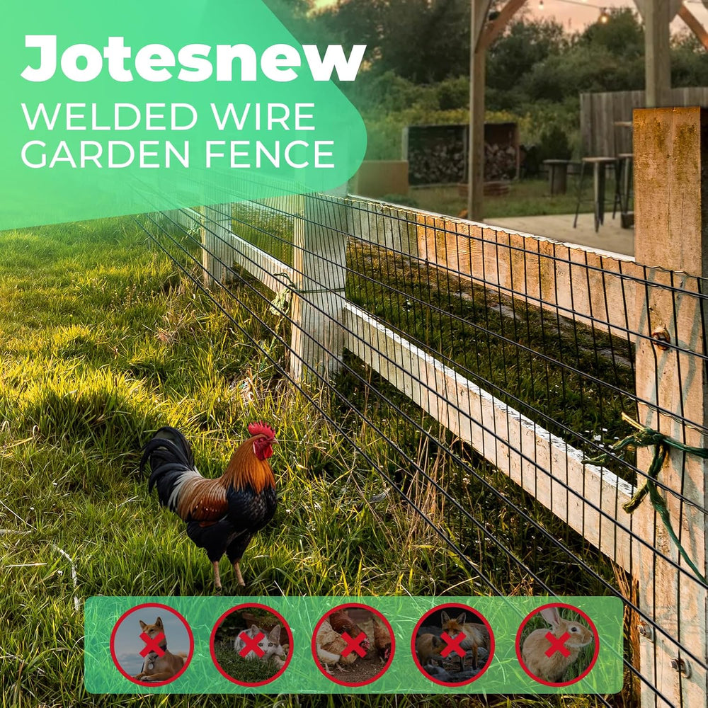 Garden Fence Black PVC Coated Welded Wire Fencing 24 Inch x 100 Foot, 2 Inch ...