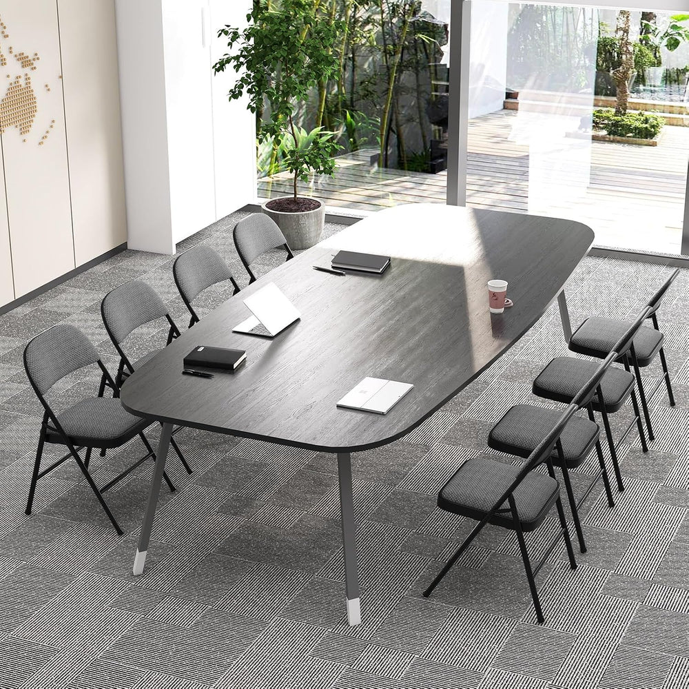 COSTWAY 4 Pack Upholstered Folding Chairs with Steel Frame for Home Office